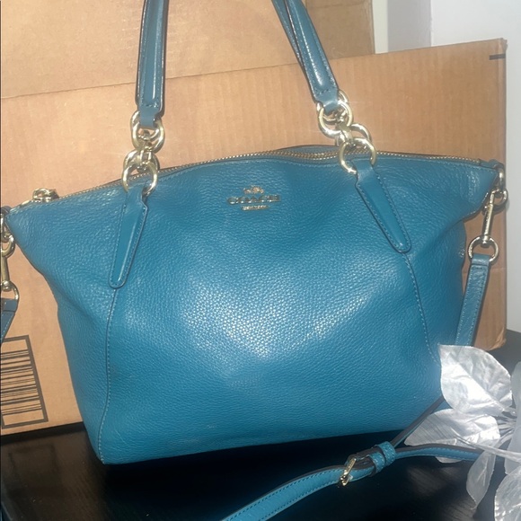 Coach Handbags - Coach Blue Leather Shoulder Bag